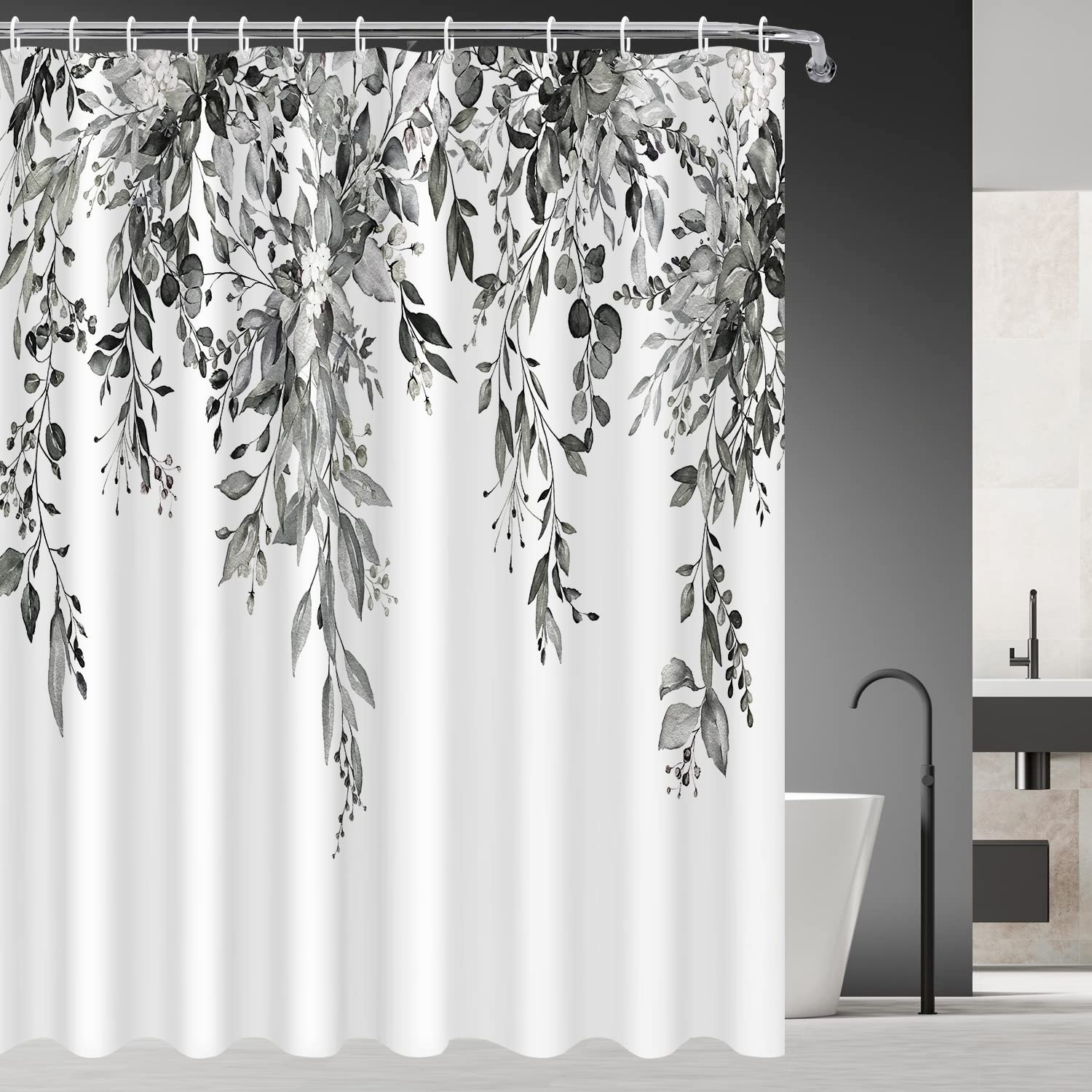 Custom Printed Bath Curtain — custom printed polyester bath curtain detail view