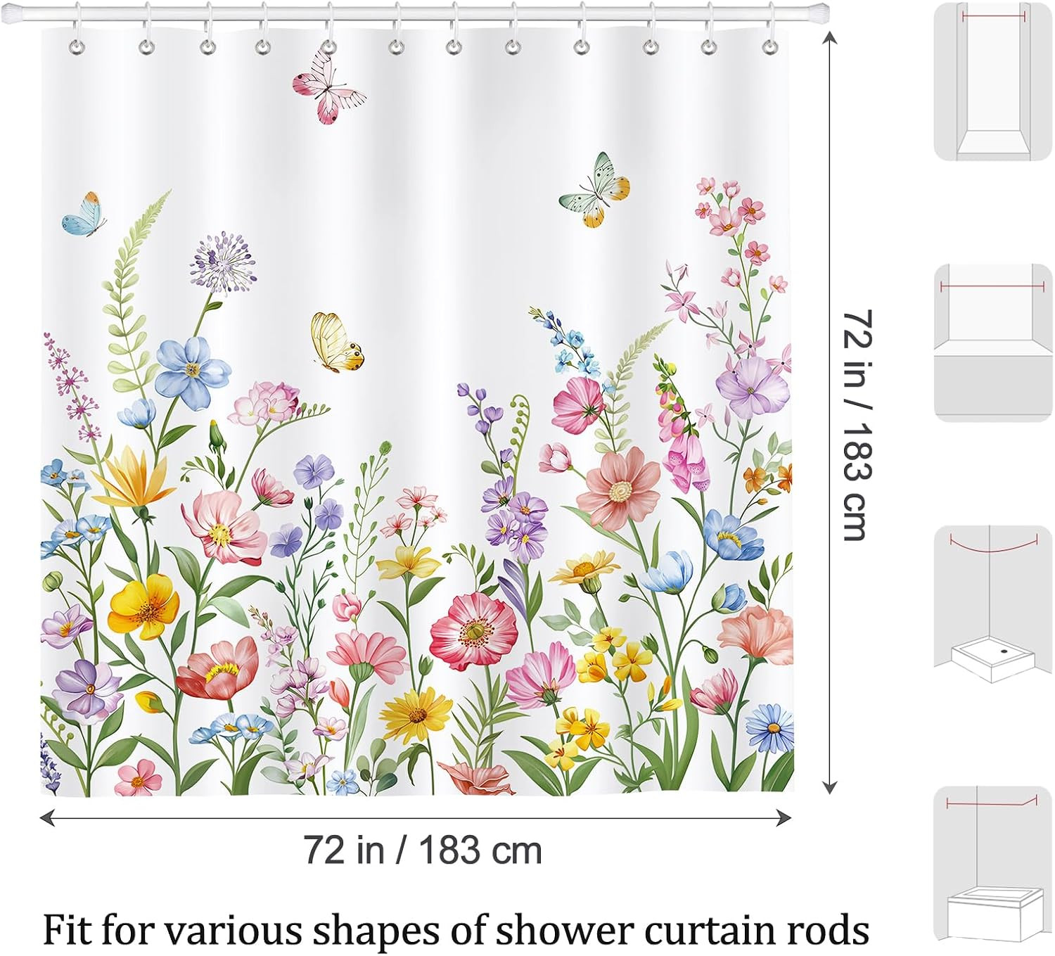 Custom Printed Bath Curtain — custom printed polyester bath curtain detail view