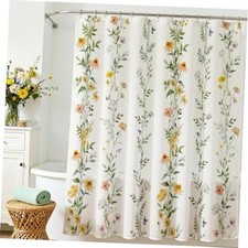 Boho Floral Shower Curtain Green Vines Bohemia Flower Bathroom Shower Curtain — custom printed polyester bath curtain