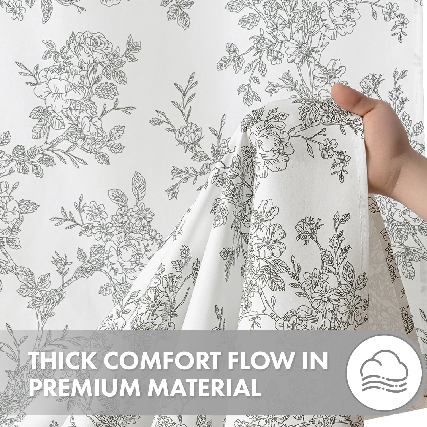 Custom Printed Bath Curtain — custom printed polyester bath curtain detail view