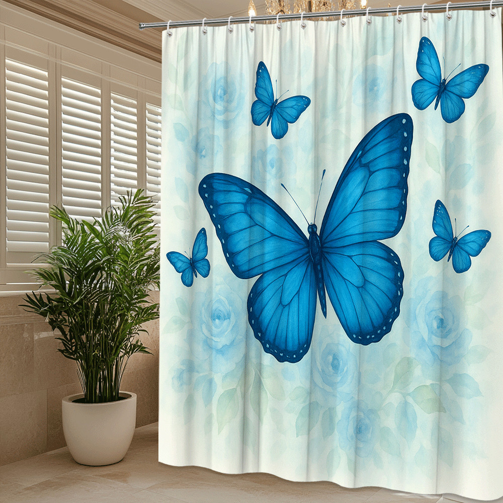 Custom Printed Bath Curtain — custom printed polyester bath curtain detail view