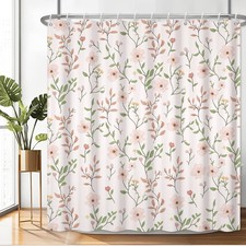 Fabric Shower Curtain with Hooks, Waterproof & Washable & Polyester, Girly Co... — custom printed polyester bath curtain
