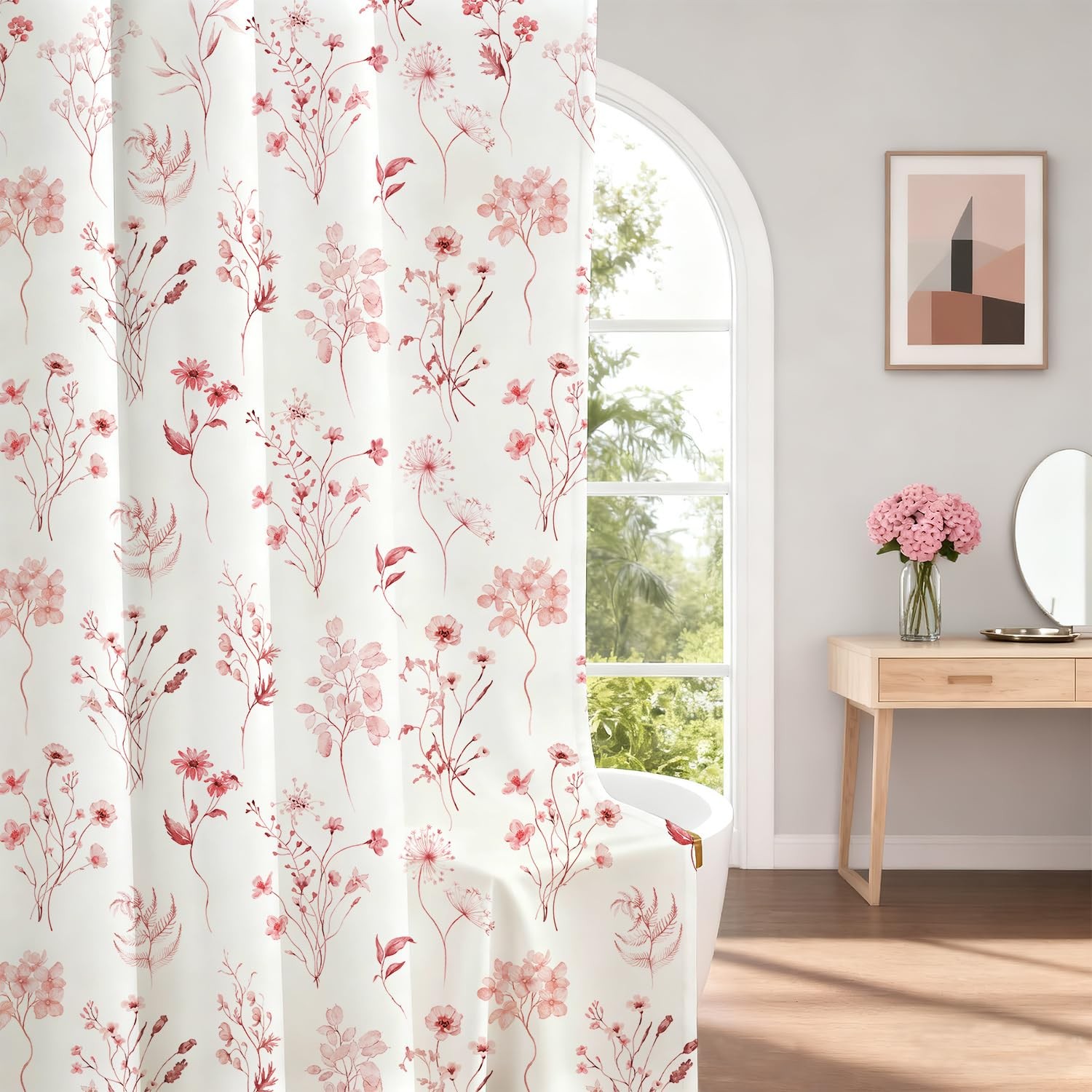 Custom Printed Bath Curtain — custom printed polyester bath curtain detail view