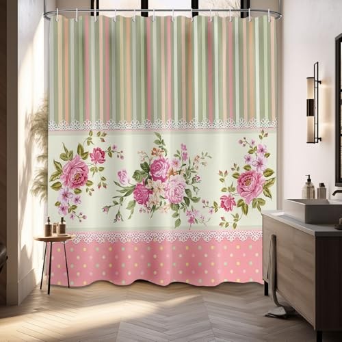 Custom Printed Bath Curtain — custom printed polyester bath curtain detail view