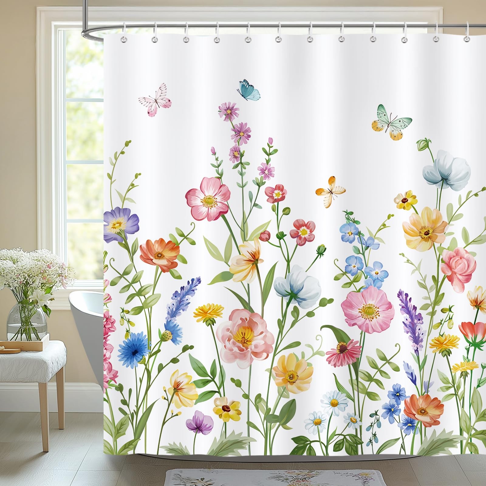 Custom Printed Bath Curtain — custom printed polyester bath curtain