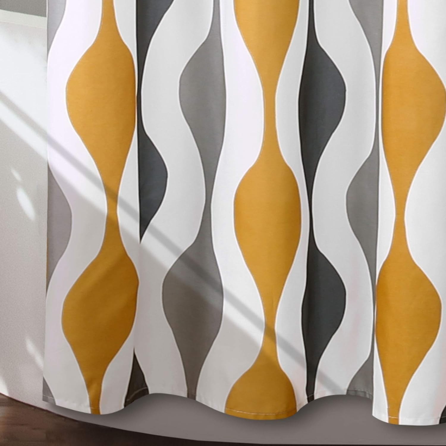 Custom Printed Bath Curtain — custom printed polyester bath curtain detail view
