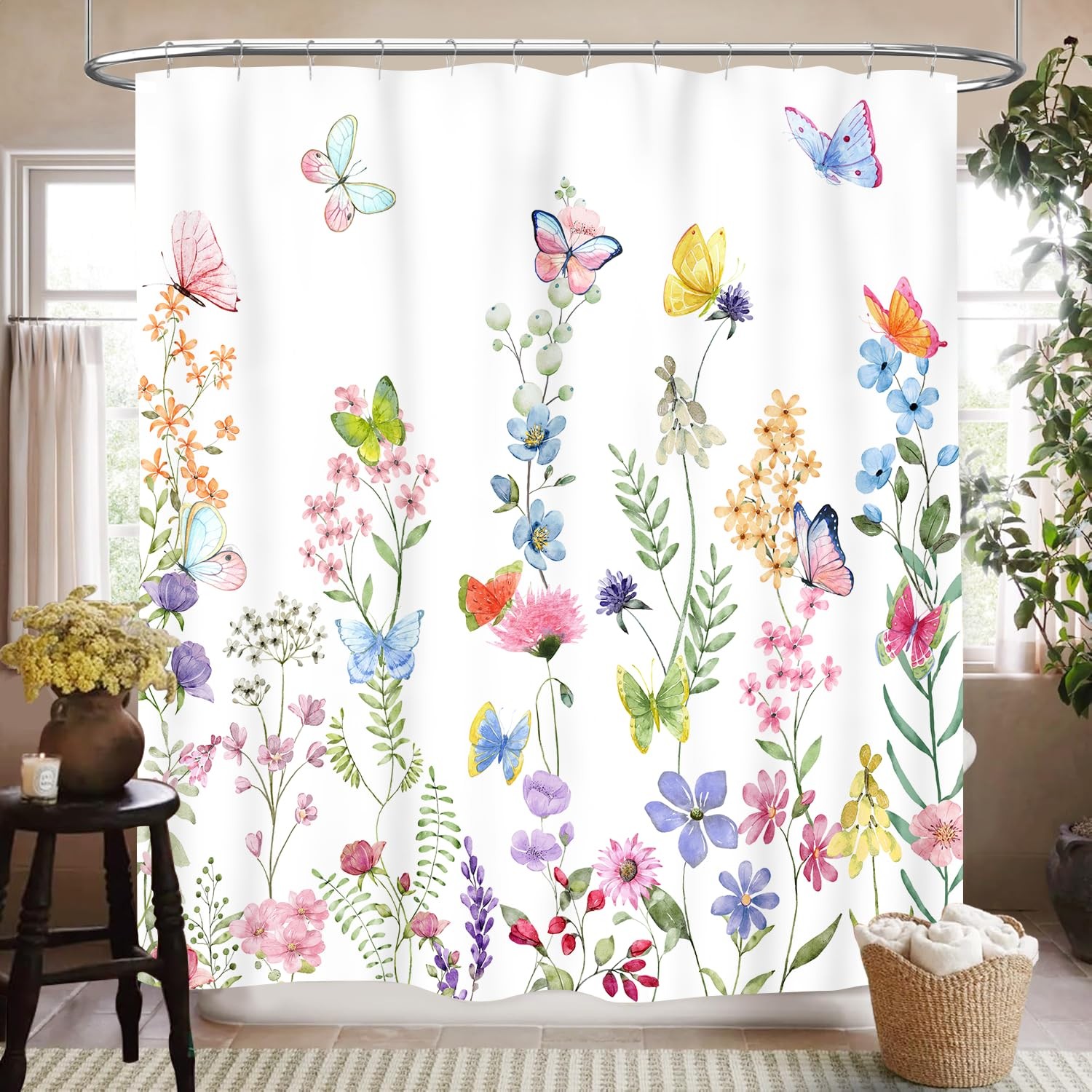 Custom Printed Bath Curtain — custom printed polyester bath curtain