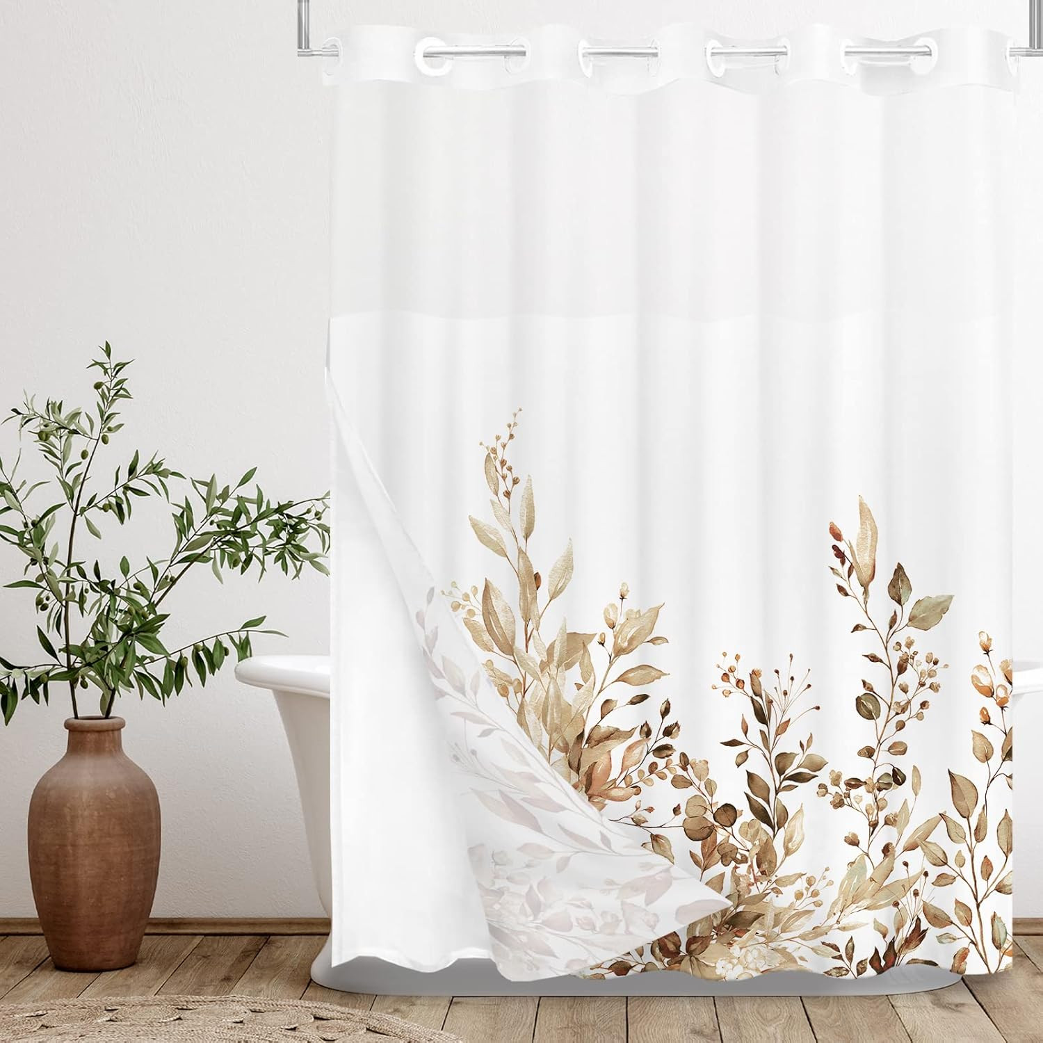 Custom Printed Bath Curtain — custom printed polyester bath curtain detail view