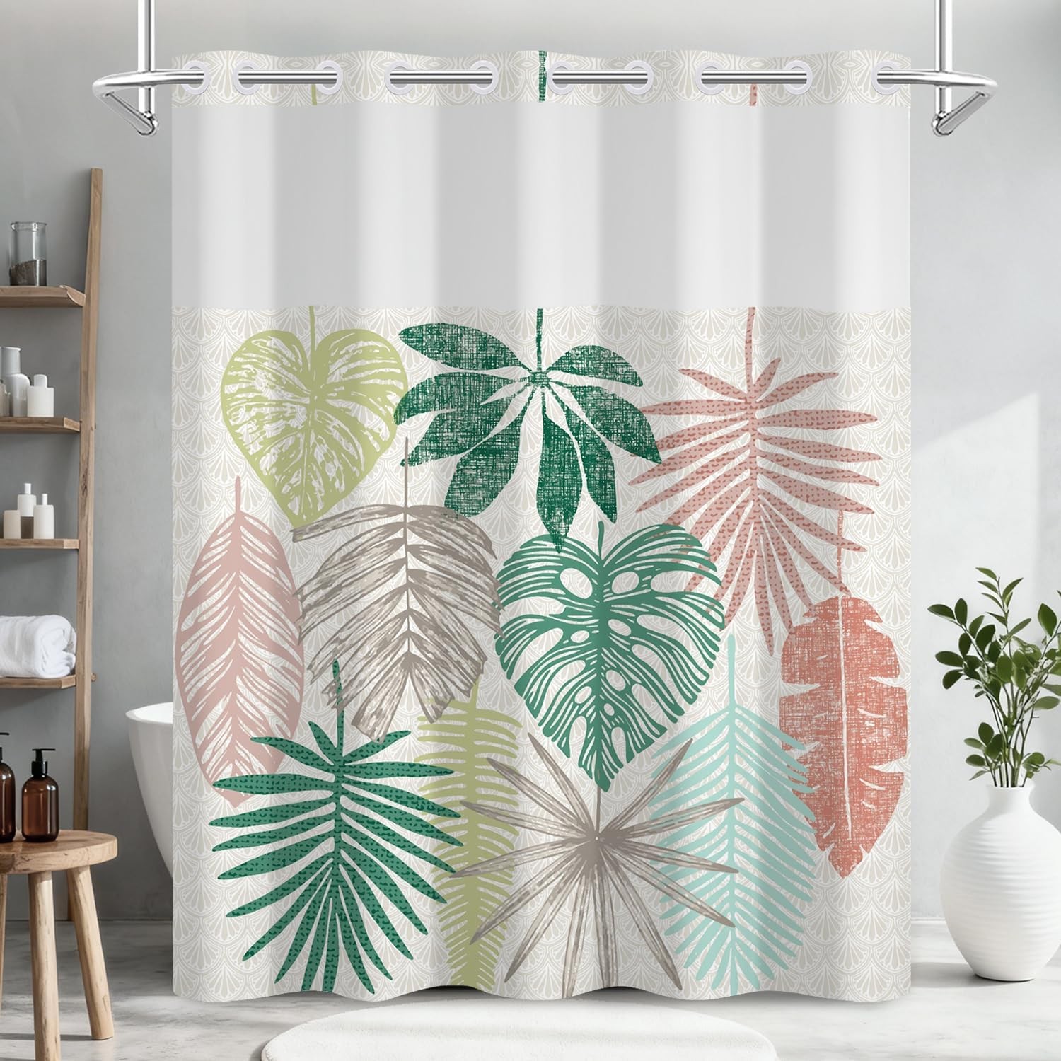Custom Printed Bath Curtain — custom printed polyester bath curtain