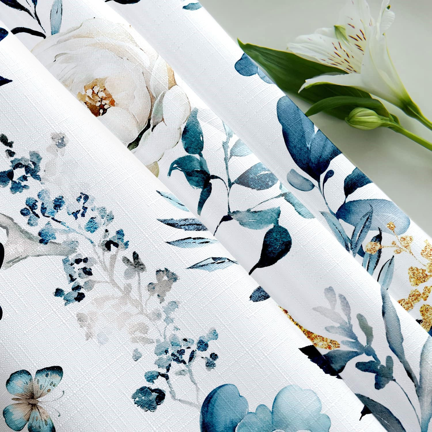 Custom Printed Bath Curtain — custom printed polyester bath curtain detail view