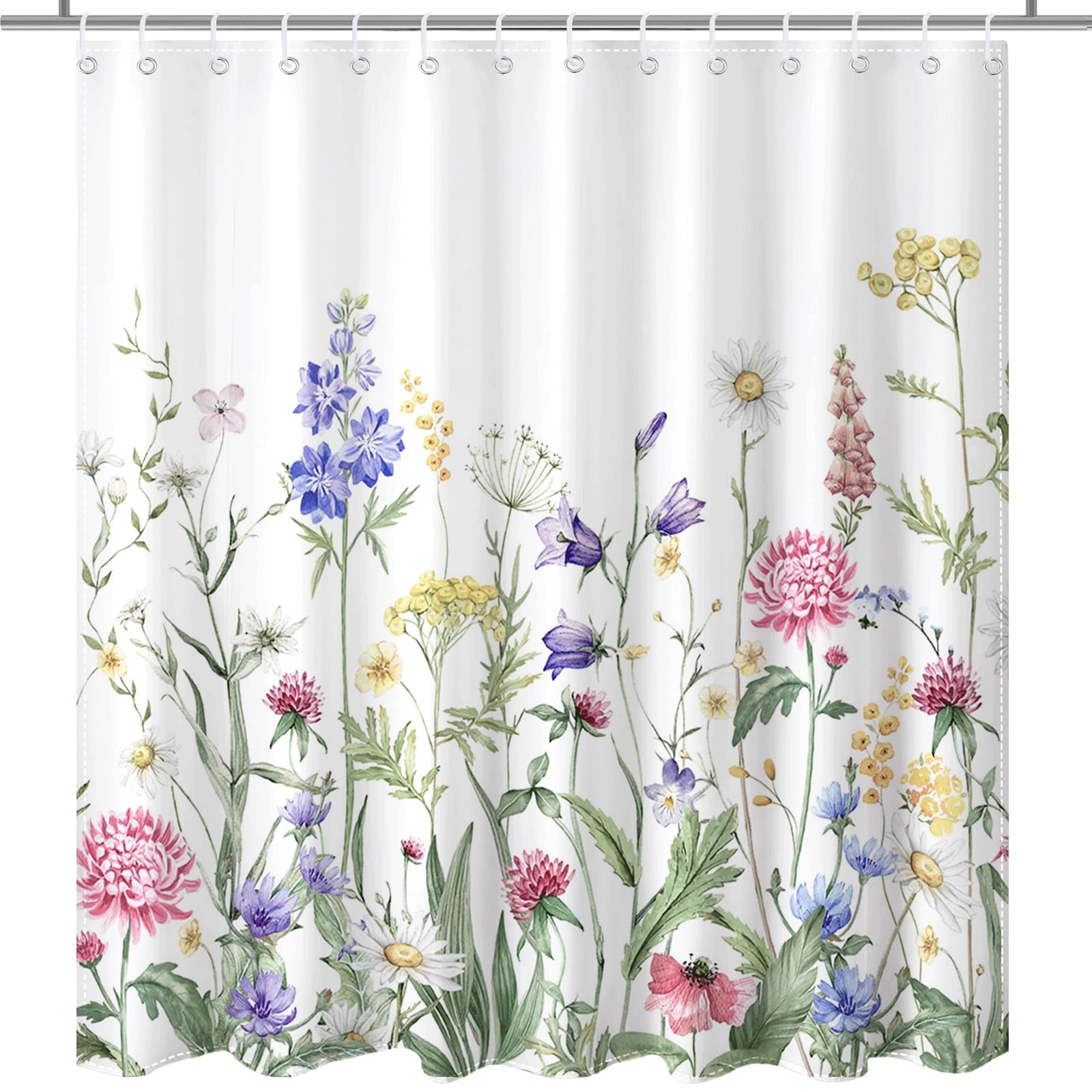 Custom Printed Bath Curtain — custom printed polyester bath curtain detail view