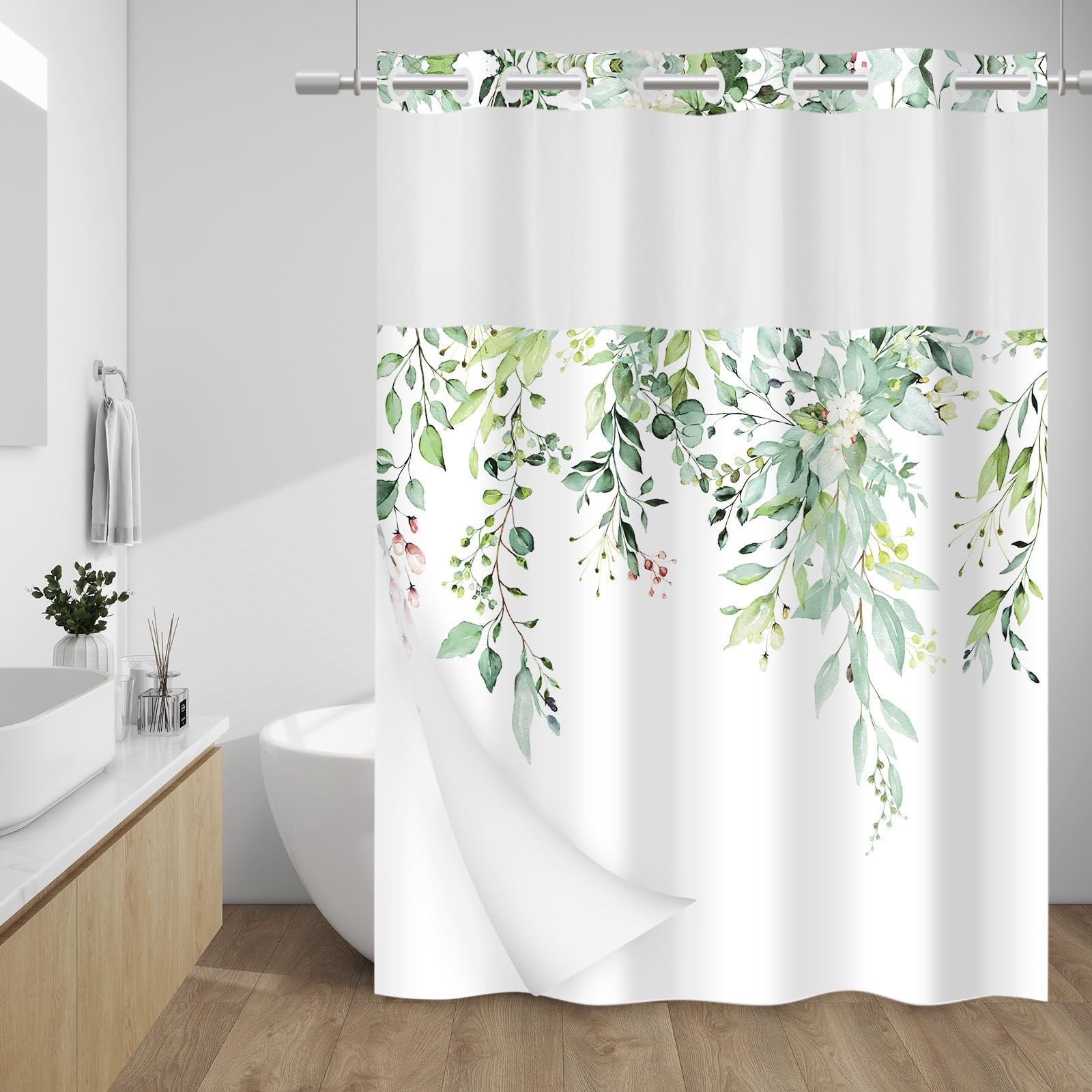 Custom Printed Bath Curtain — custom printed polyester bath curtain