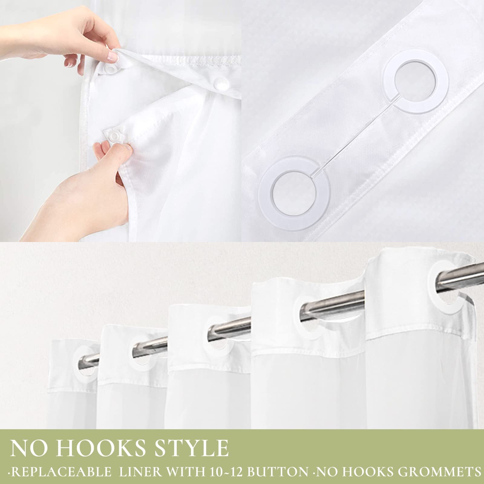 Custom Printed Bath Curtain — custom printed polyester bath curtain detail view