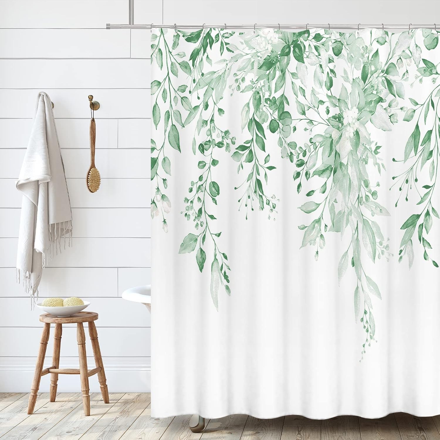 Custom Printed Bath Curtain — custom printed polyester bath curtain detail view