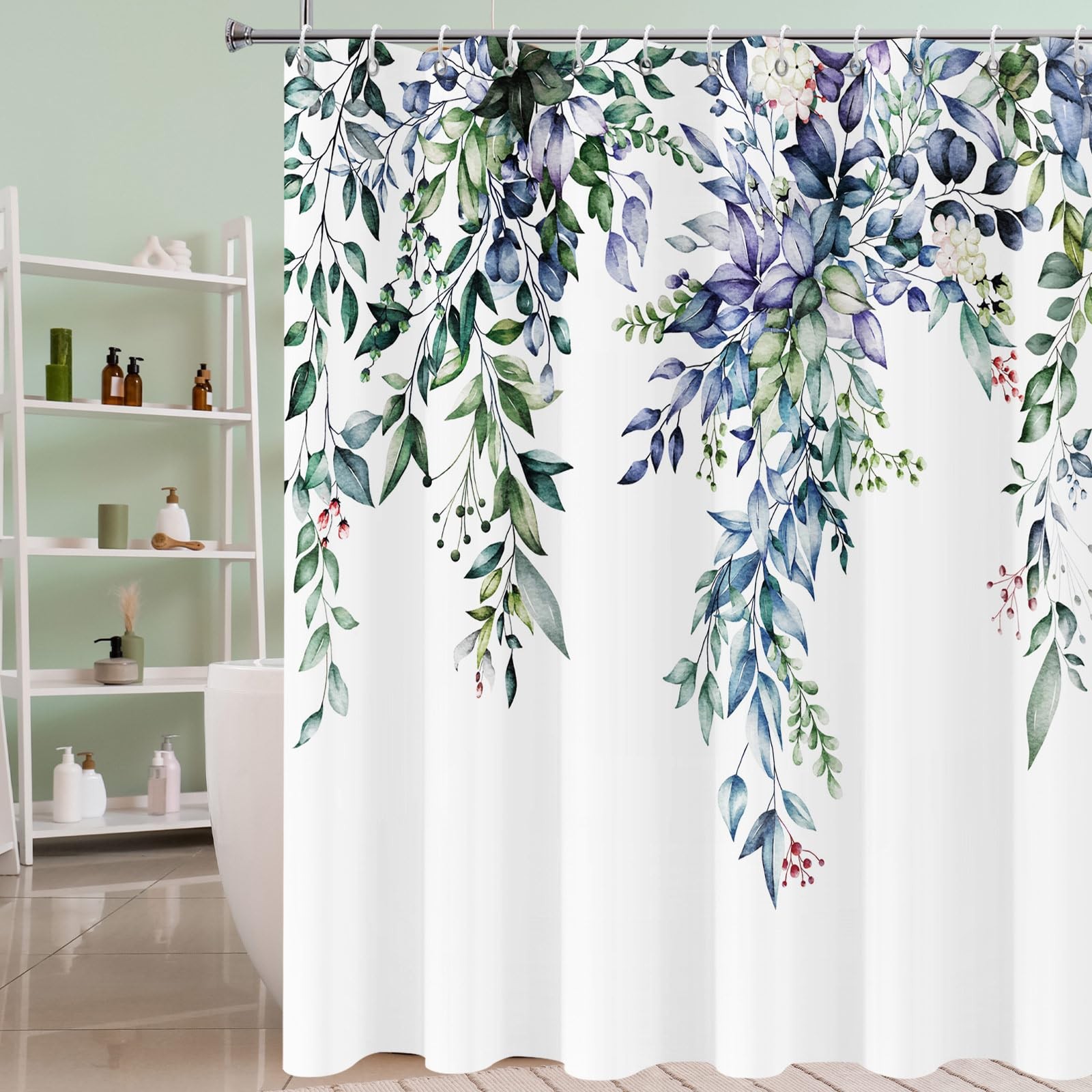 Custom Printed Bath Curtain — custom printed polyester bath curtain detail view