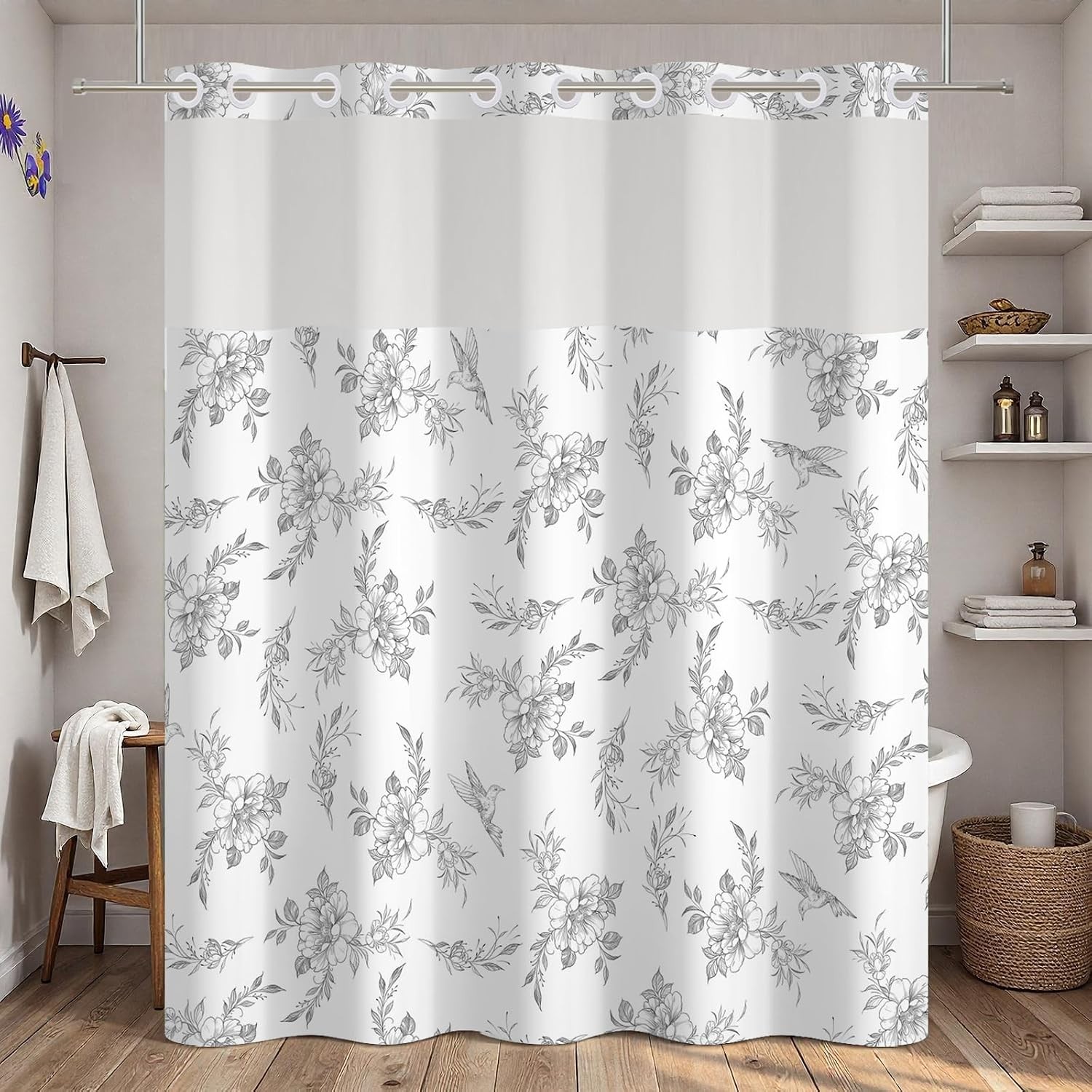 Custom Printed Bath Curtain — custom printed polyester bath curtain