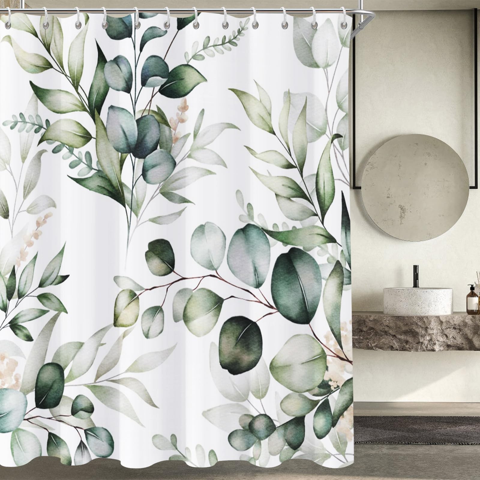 Custom Printed Bath Curtain — custom printed polyester bath curtain detail view