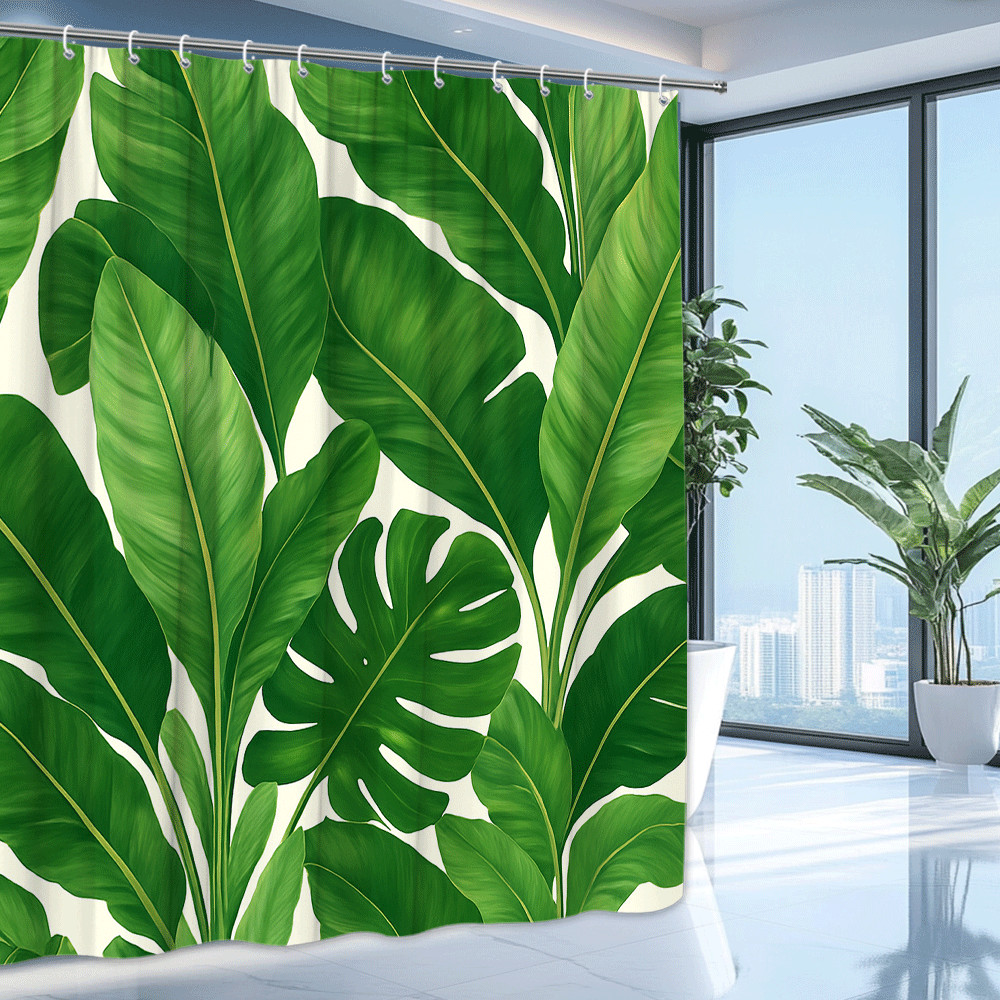 Custom Printed Bath Curtain — custom printed polyester bath curtain detail view
