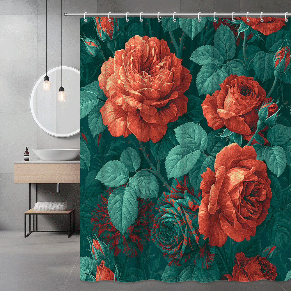 Custom Printed Bath Curtain — custom printed polyester bath curtain