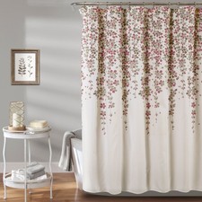 Weeping Flower Shower Curtain — custom printed polyester bath curtain