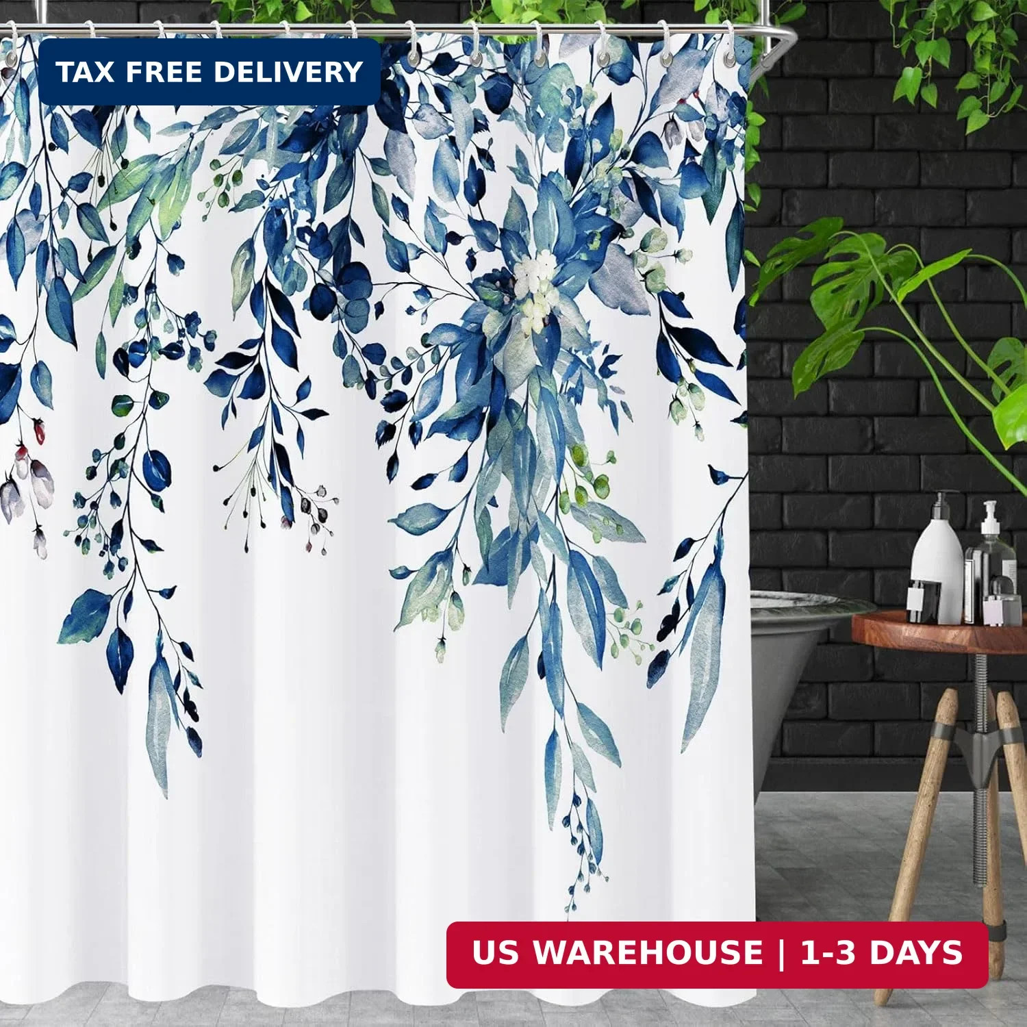 Custom Printed Bath Curtain — custom printed polyester bath curtain detail view