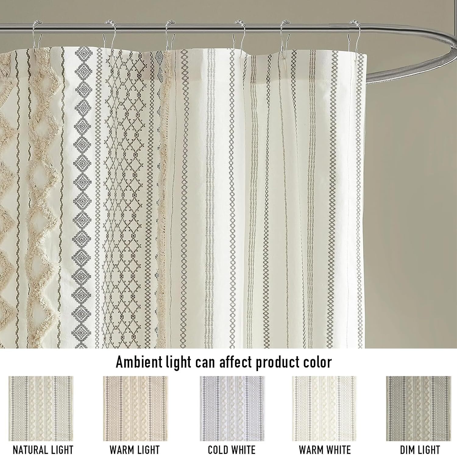 Custom Printed Bath Curtain — custom printed polyester bath curtain detail view