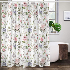 Vintage Rose Floral Shower Curtain Flower Wildflowers Cottagecore Cottage Countr — custom printed polyester bath curtain