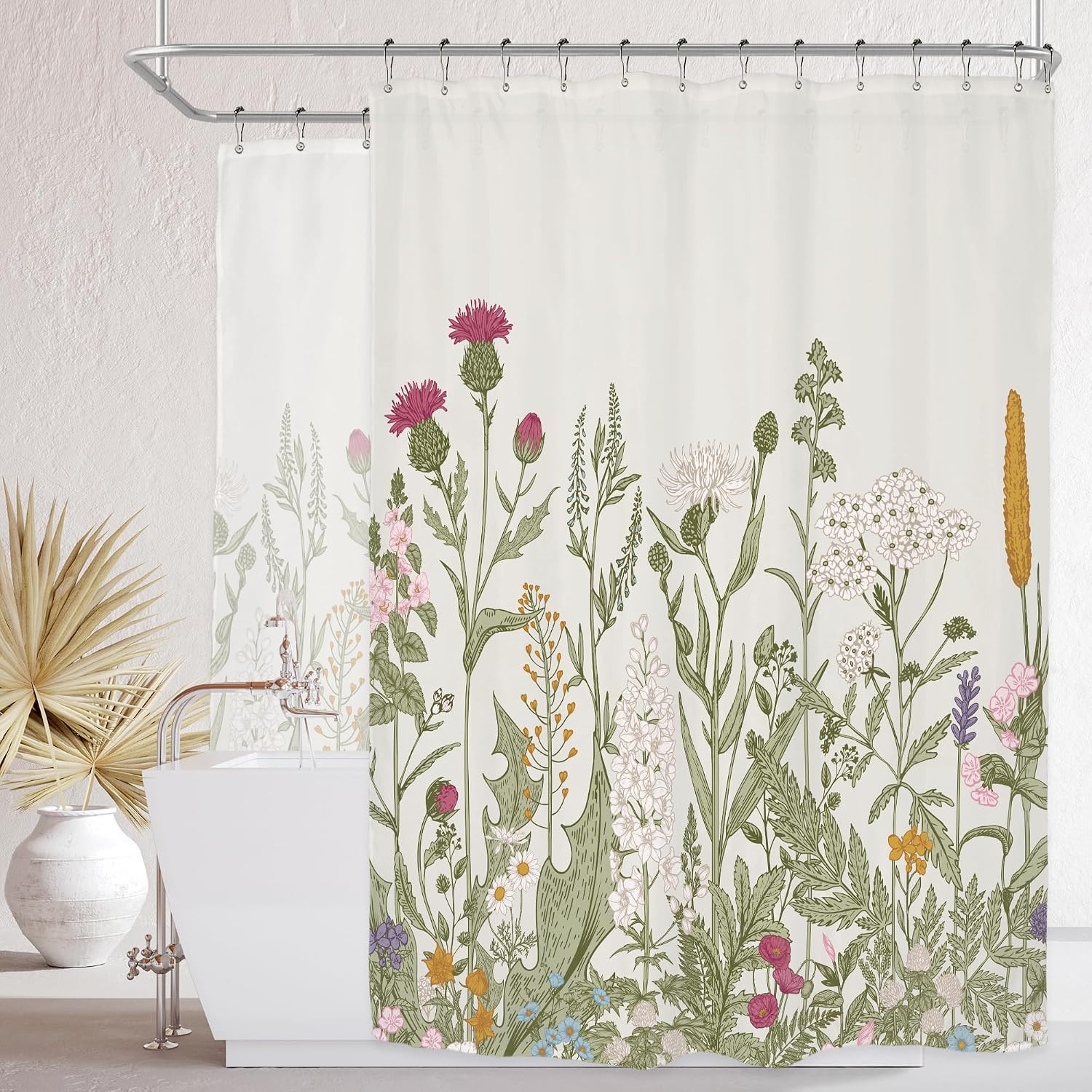 Custom Printed Bath Curtain — custom printed polyester bath curtain detail view