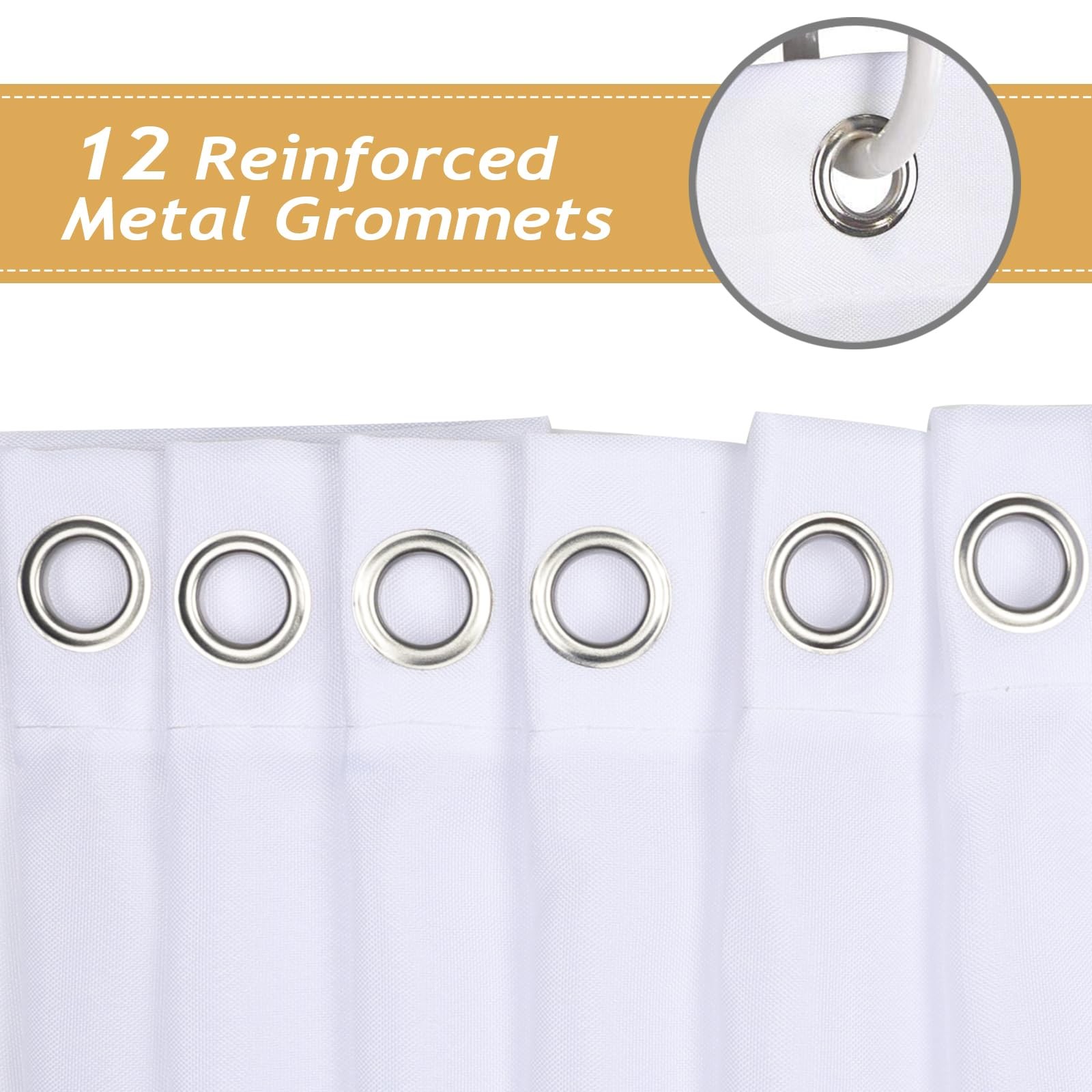Custom Printed Bath Curtain — custom printed polyester bath curtain detail view