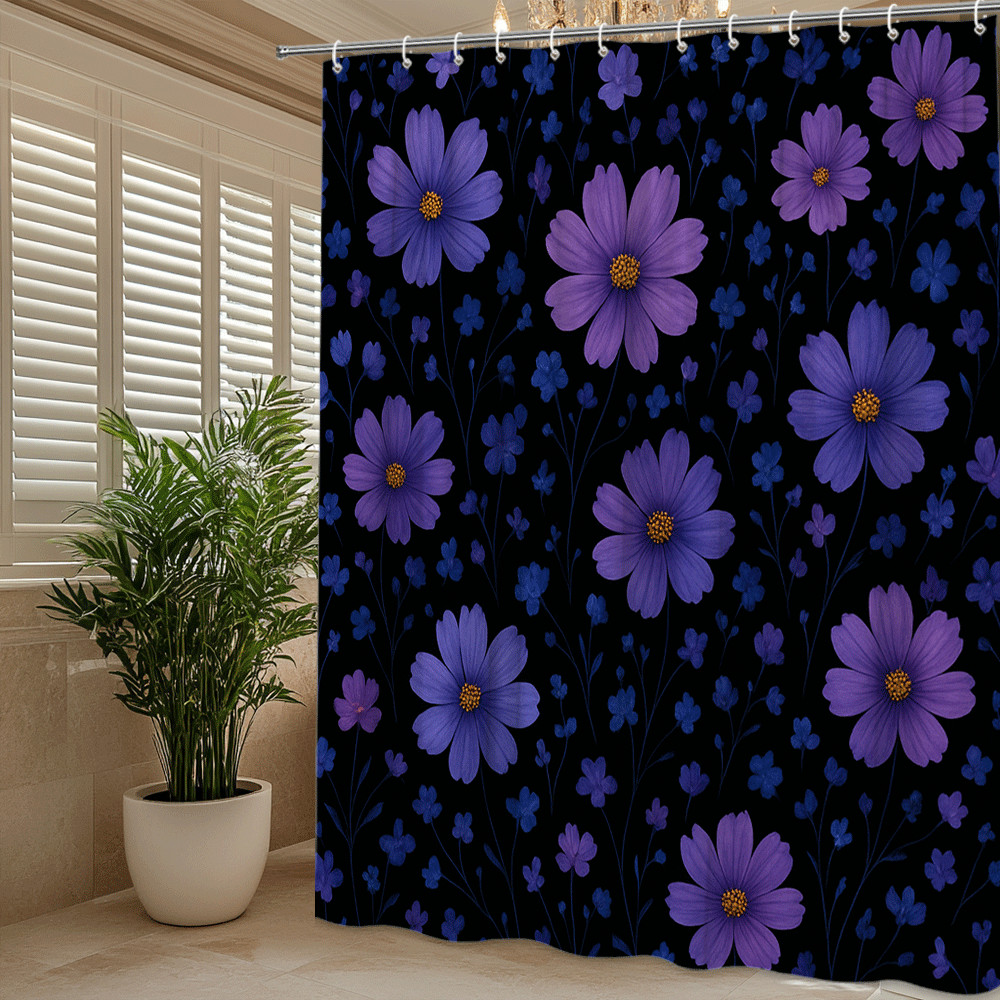 Custom Printed Bath Curtain — custom printed polyester bath curtain detail view