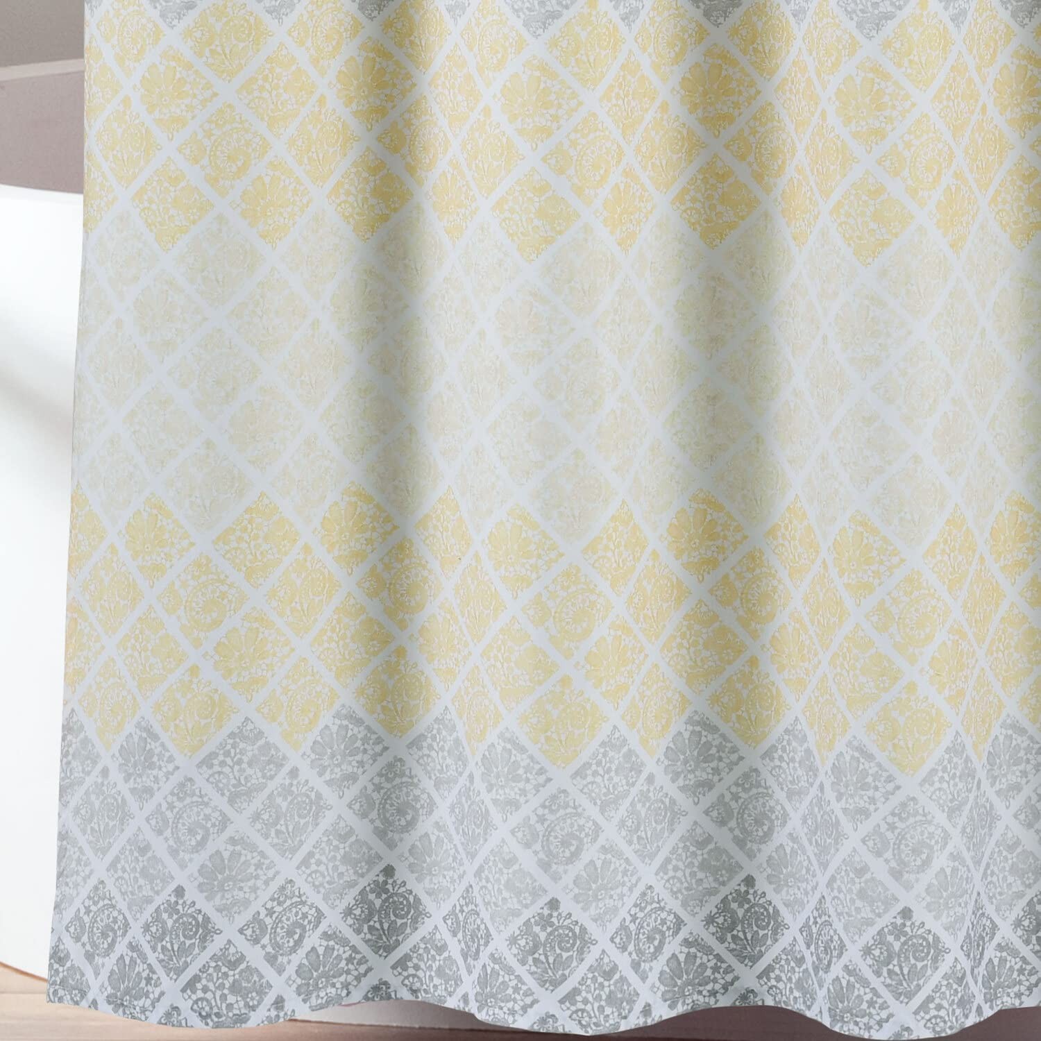 Custom Printed Bath Curtain — custom printed polyester bath curtain detail view