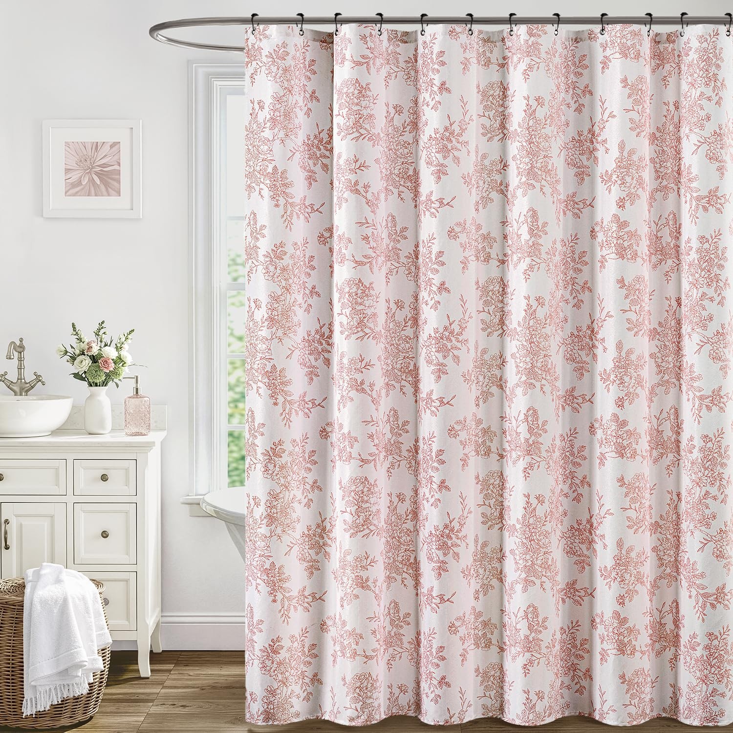 Custom Printed Bath Curtain — custom printed polyester bath curtain detail view