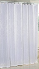 Decorative White Floral Damask Pattern Jacquard Kelly Fabric Shower Curtain — custom printed polyester bath curtain
