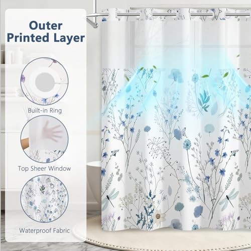 Custom Printed Bath Curtain — custom printed polyester bath curtain detail view