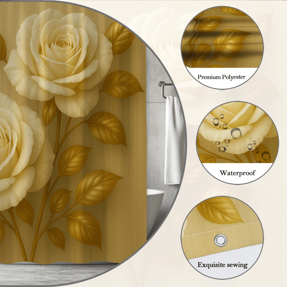 Custom Printed Bath Curtain — custom printed polyester bath curtain detail view