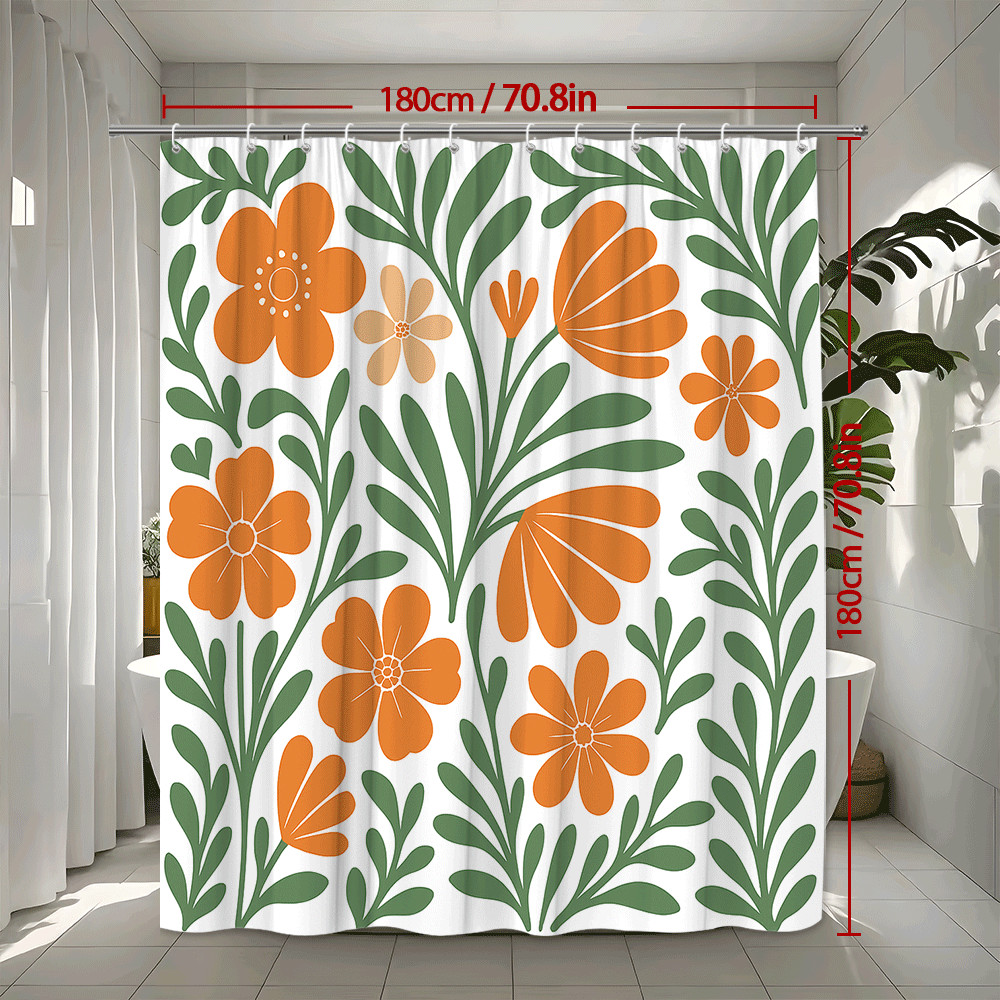 Custom Printed Bath Curtain — custom printed polyester bath curtain detail view