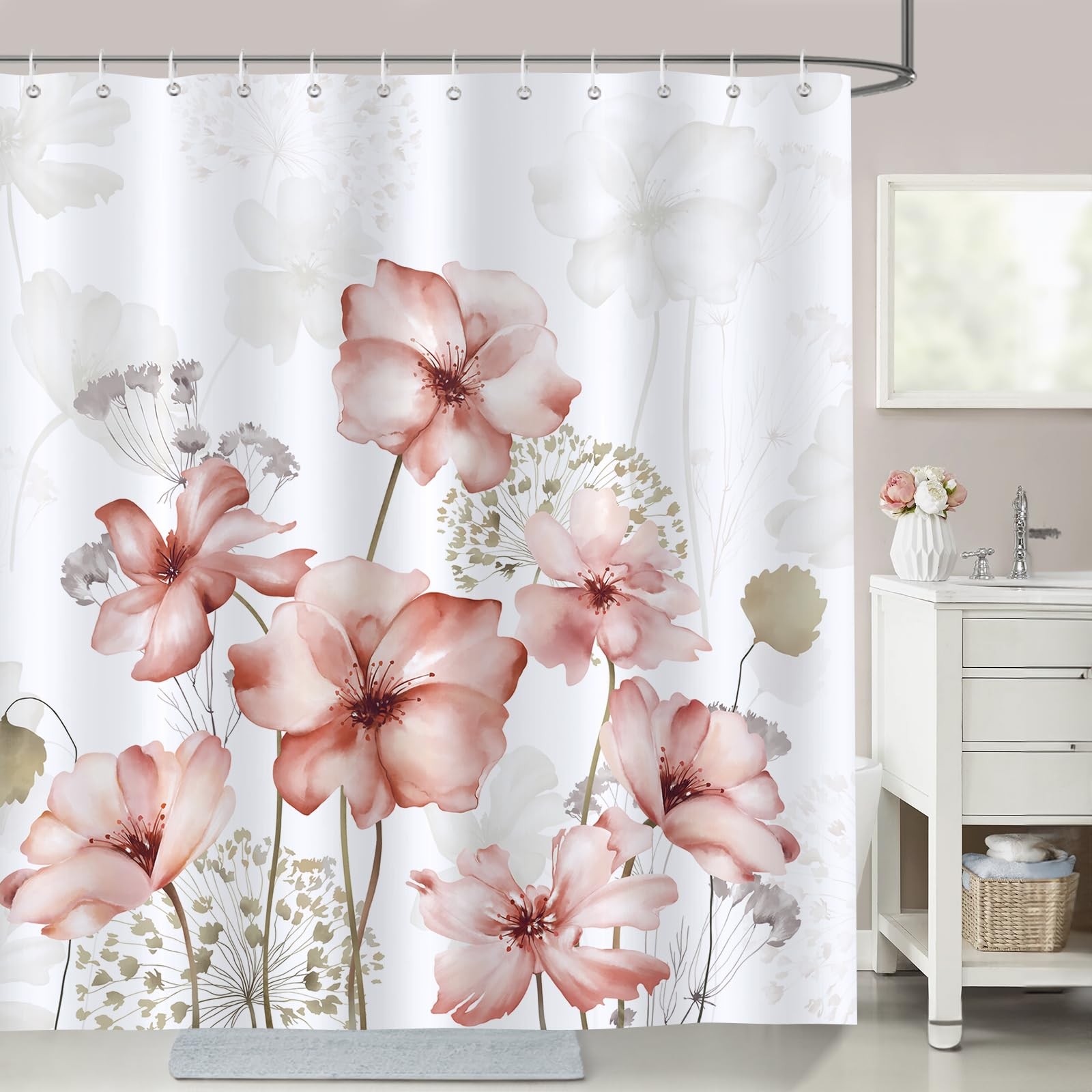 Custom Printed Bath Curtain — custom printed polyester bath curtain