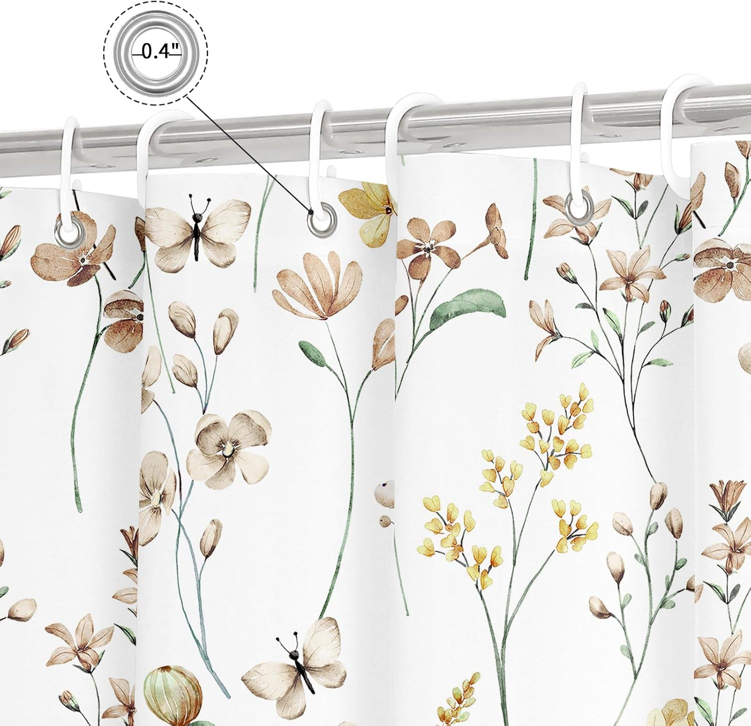Custom Printed Bath Curtain — custom printed polyester bath curtain detail view