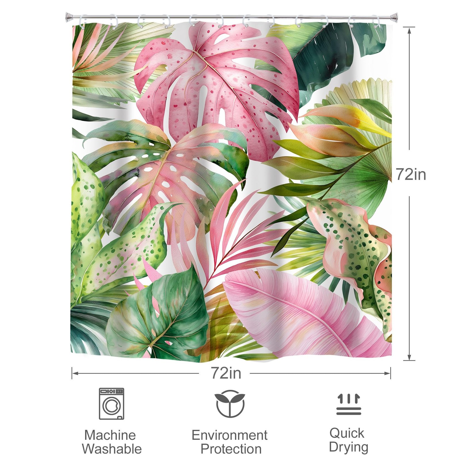 Custom Printed Bath Curtain — custom printed polyester bath curtain detail view