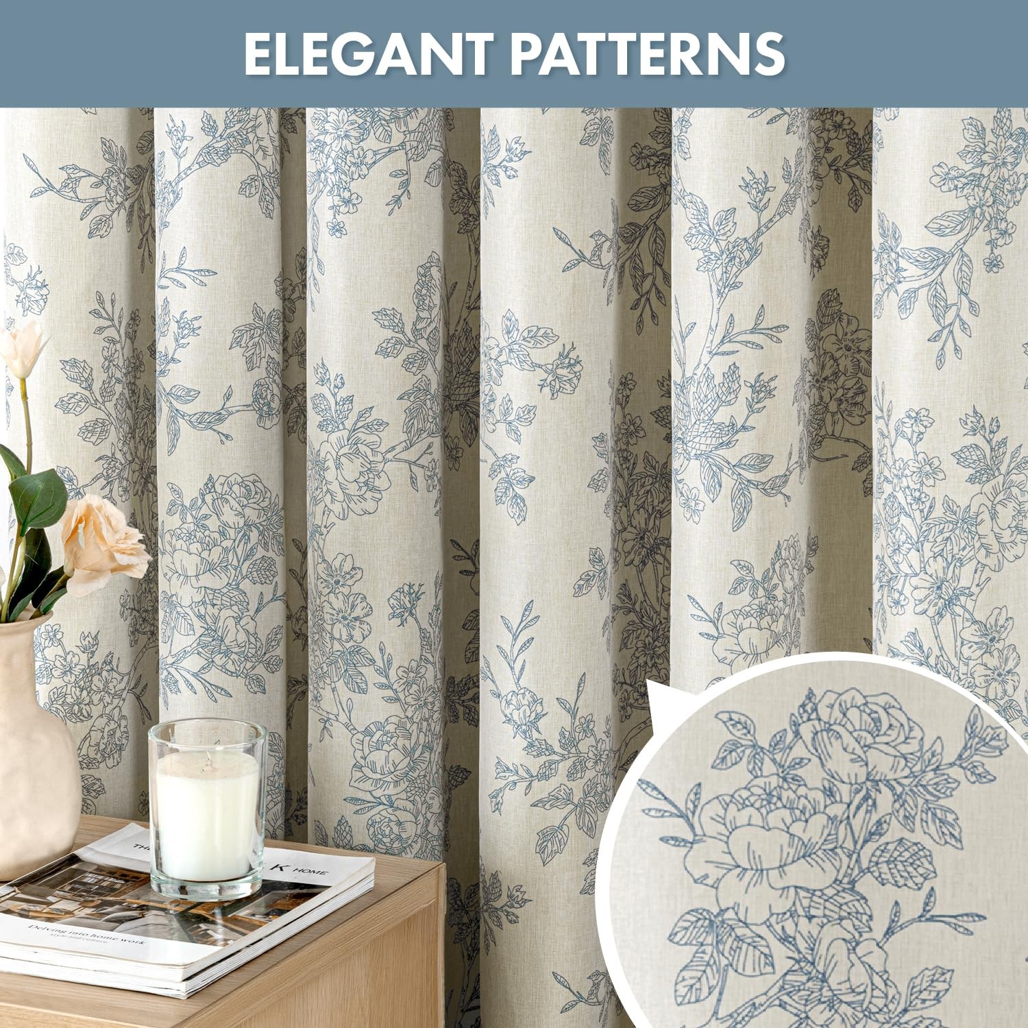 Custom Printed Bath Curtain — custom printed polyester bath curtain detail view
