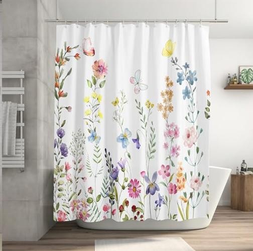 Custom Printed Bath Curtain — custom printed polyester bath curtain detail view