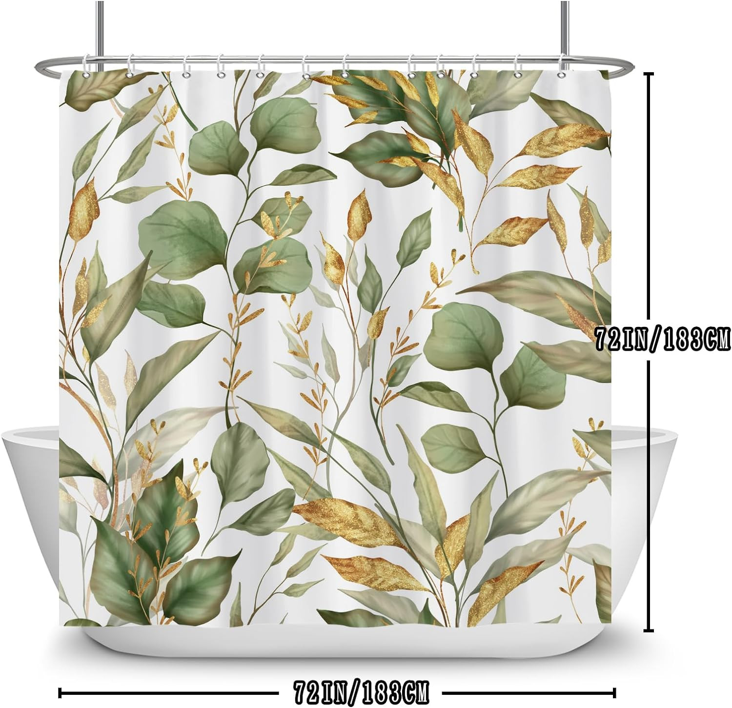Custom Printed Bath Curtain — custom printed polyester bath curtain detail view