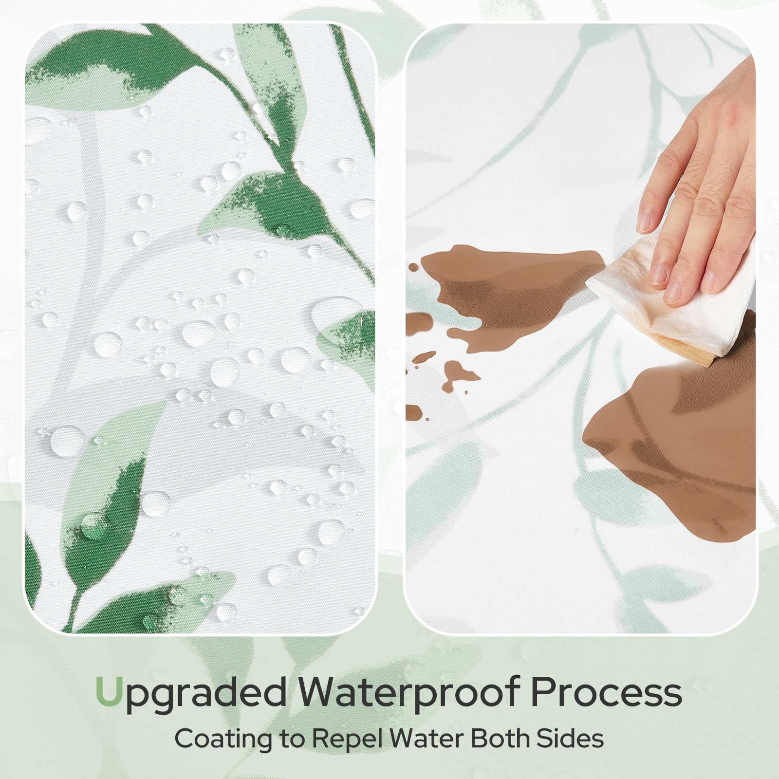 Custom Printed Bath Curtain — custom printed polyester bath curtain detail view
