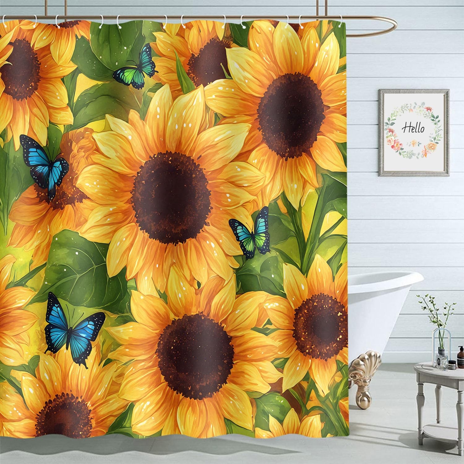Custom Printed Bath Curtain — custom printed polyester bath curtain