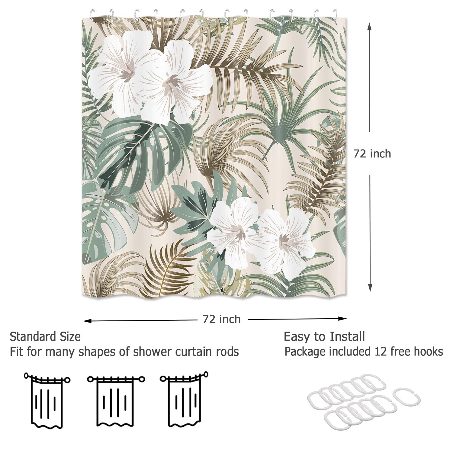 Custom Printed Bath Curtain — custom printed polyester bath curtain detail view