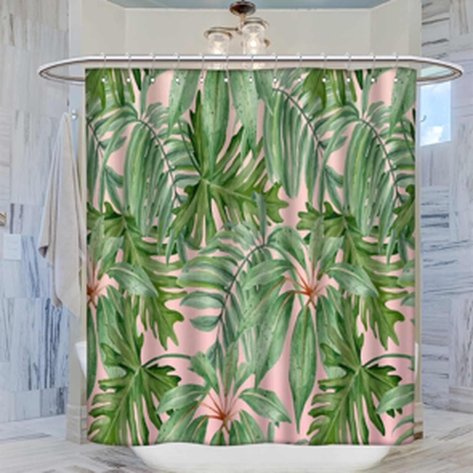 Custom Printed Bath Curtain — custom printed polyester bath curtain detail view