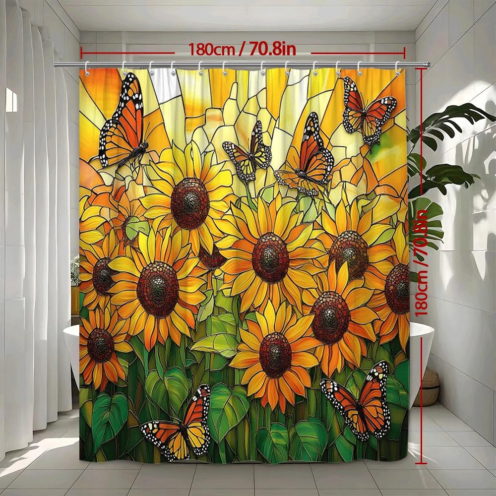 Custom Printed Bath Curtain — custom printed polyester bath curtain detail view