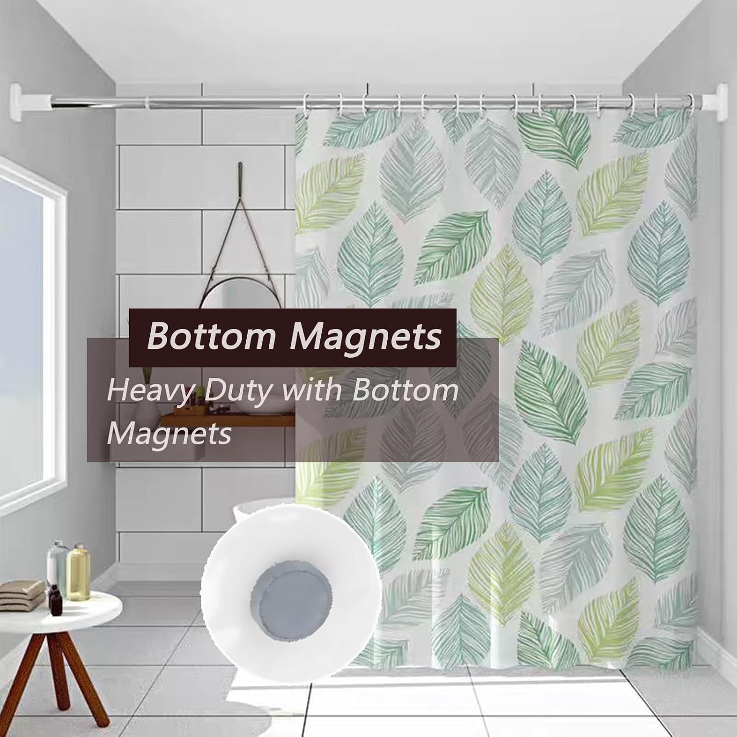 Custom Printed Bath Curtain — custom printed polyester bath curtain detail view