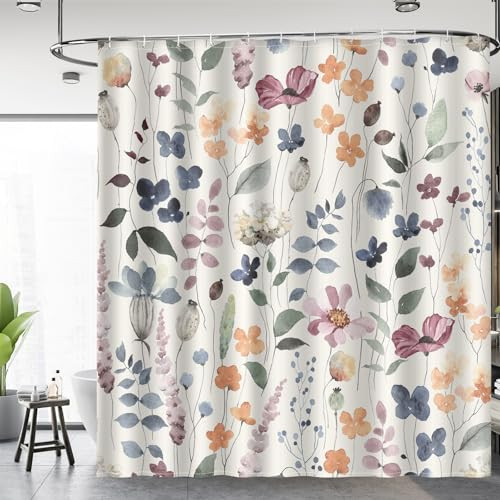 Custom Printed Bath Curtain — custom printed polyester bath curtain detail view