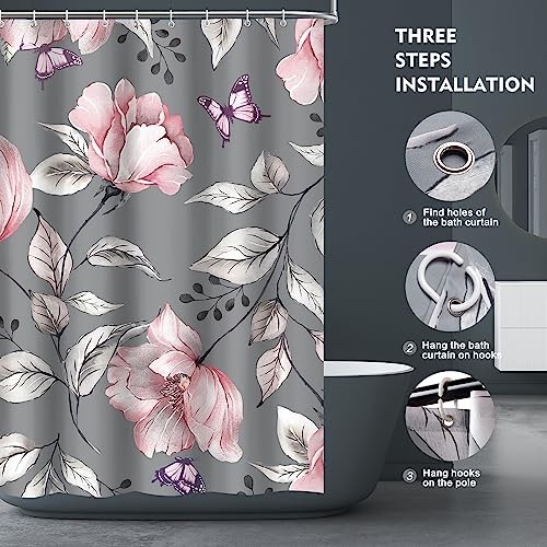 Custom Printed Bath Curtain — custom printed polyester bath curtain detail view